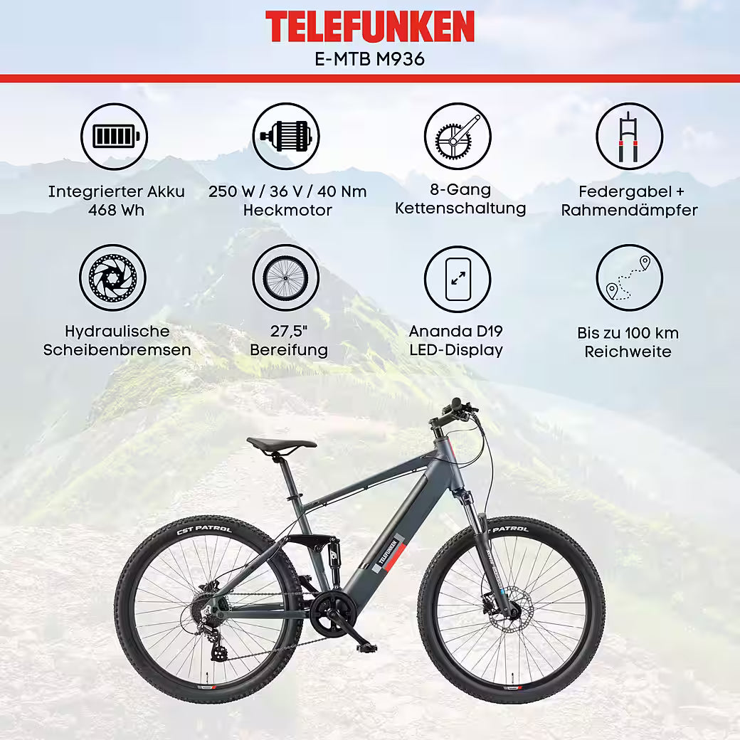 TELEFUNKEN Aufsteiger M936 E-Bike Mountainbike