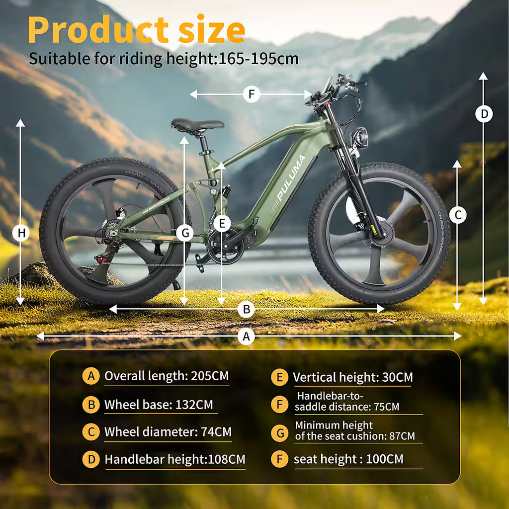 E-Bike Fatbike 26 Zoll – 52V 20Ah, Shimano 7-Gang