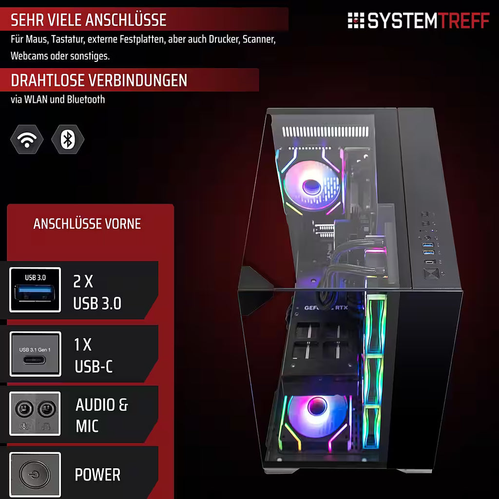 SYSTEMTREFF PC Gamer AMD Ryzen 7 9800X3D avec NVIDIA GeForce RTX 5080 16Go