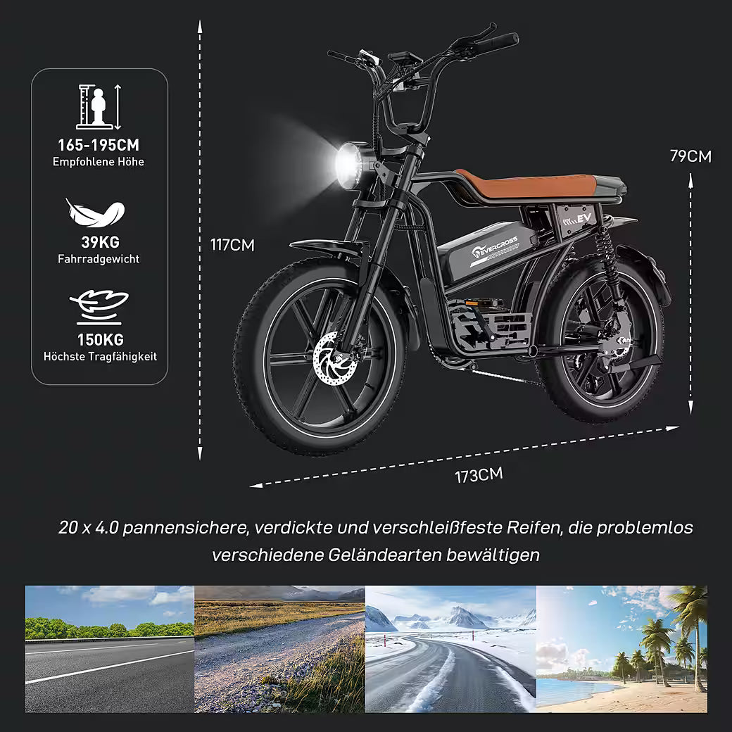 EVERCROSS TECH 20 Zoll Fatbike E-Bike