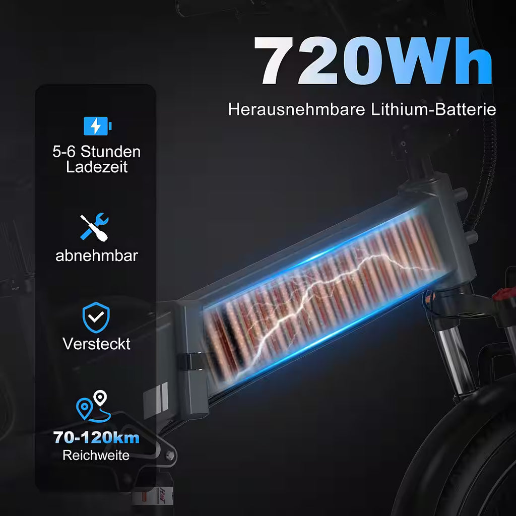 HITWAY E-Bike Mountainbike 20 x 4,0 Zoll