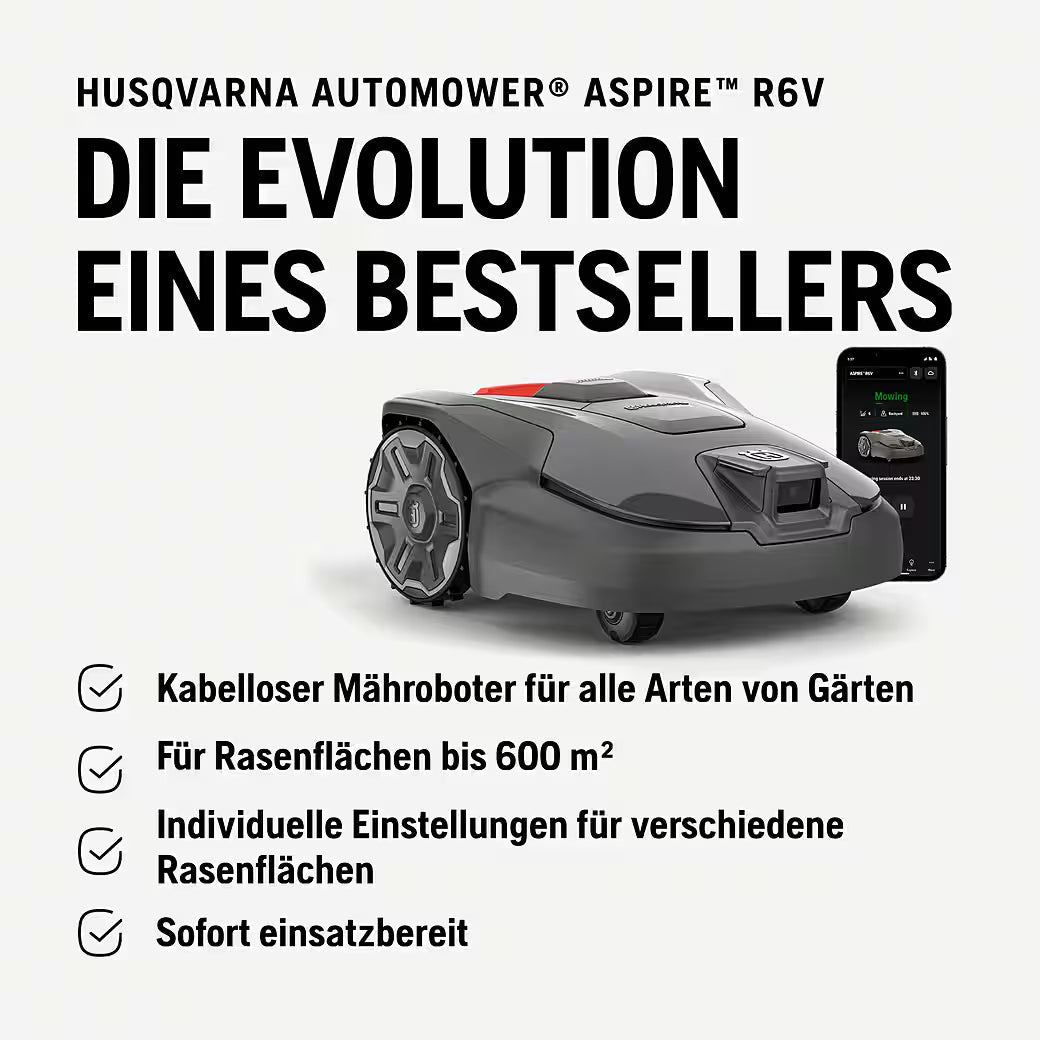 HUSQVARNA Automower® Aspire R6V – Mähroboter ohne Begrenzungskabel