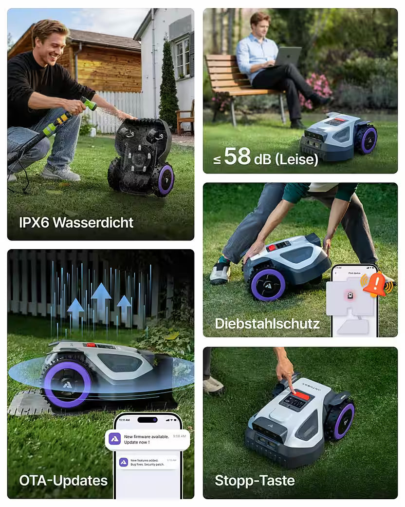 ANTHBOT M5 Kit complet – Robot tondeuse sans fil périphérique avec garage de protection