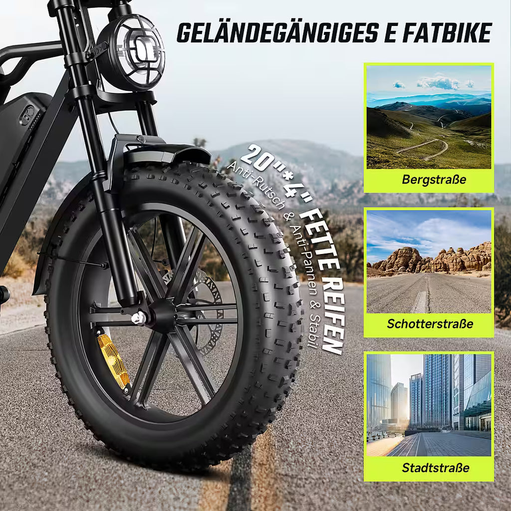 SISIGAD R002 PLUS Fatbike E-Bike 20 Zoll