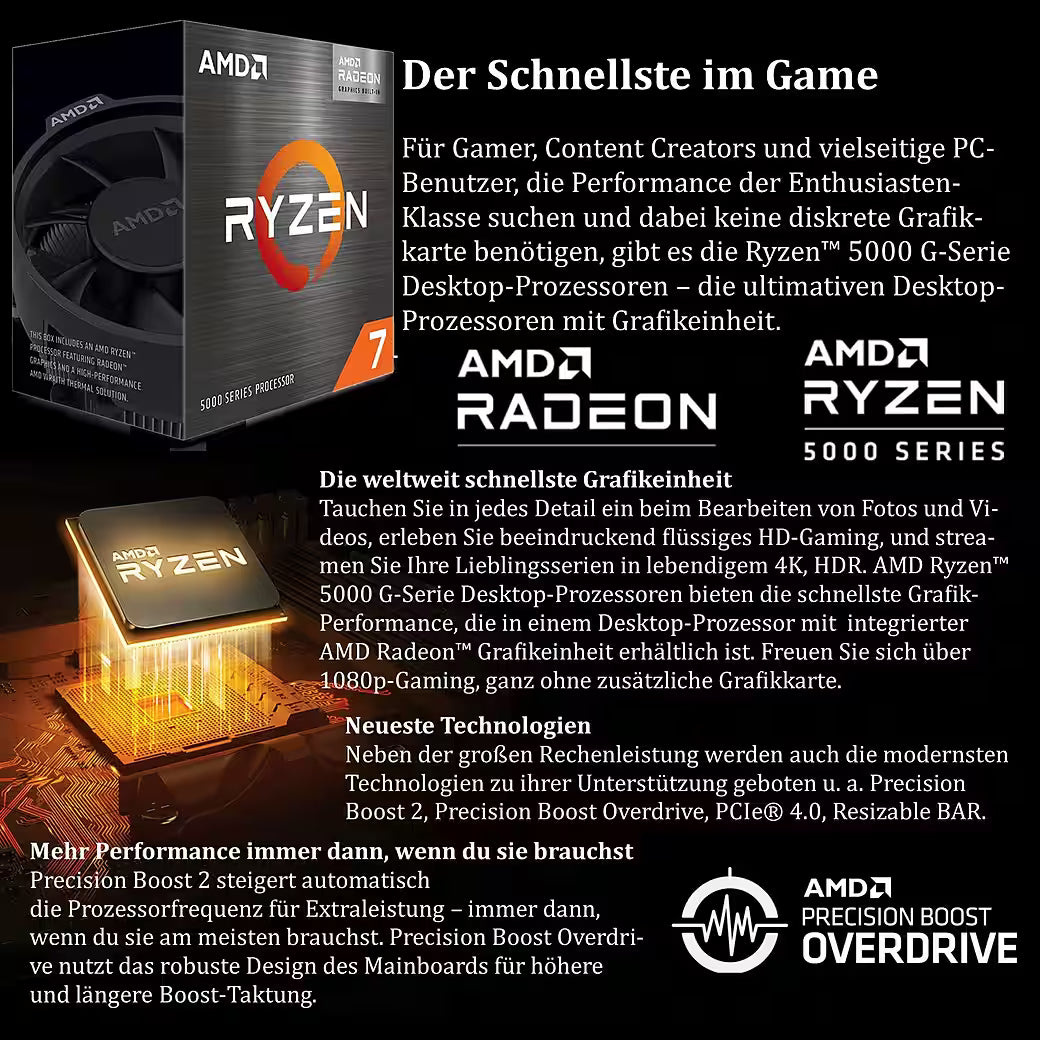 MEINPC AMD Ryzen 7 Set Gaming-PC-Komplettsystem