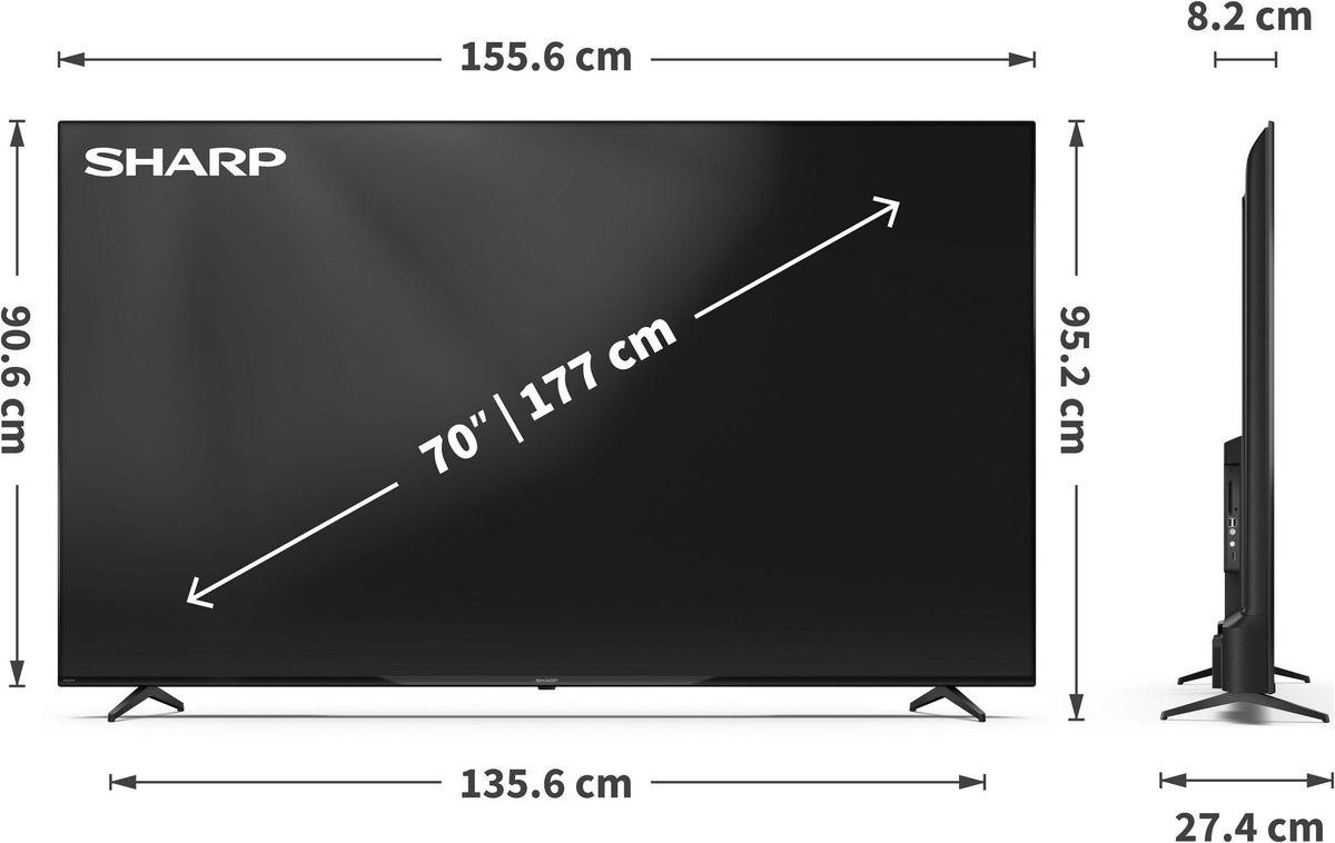 SHARP 4T-C70HLx 70 Zoll 4K Ultra HD LED Google TV