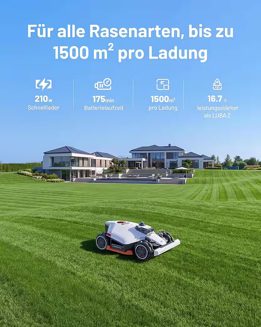 MAMMOTION LUBA 3 AWD 3000 mit Garage – Mähroboter ohne Begrenzungskabel