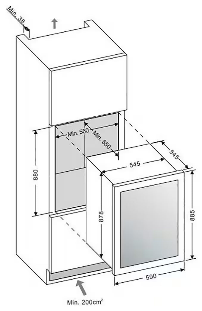 AMICA WK 341 220 S – Built-in wine cooler