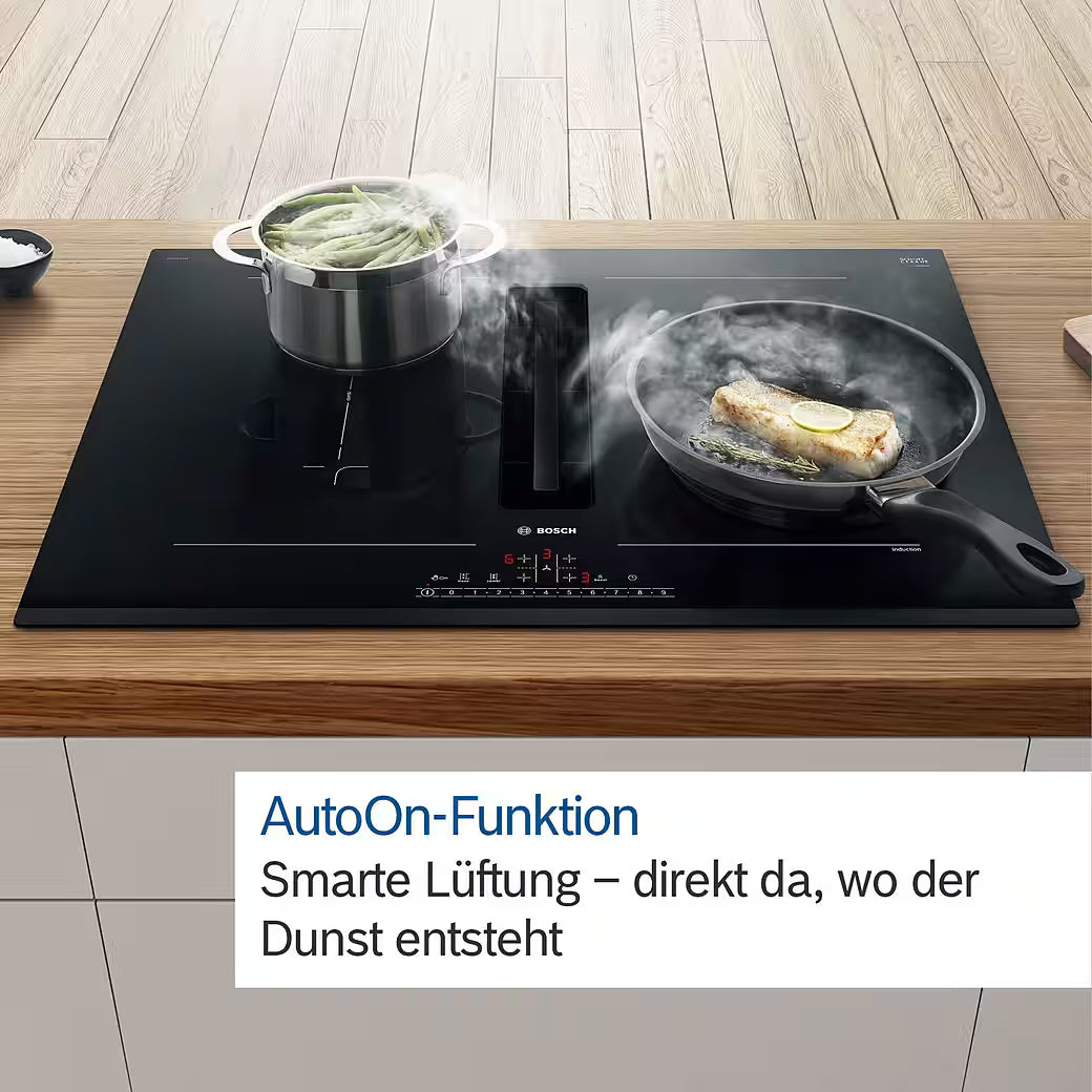 BOSCH Serie 6 PVQ811H26E – Induktionskochfeld mit integriertem Dunstabzug