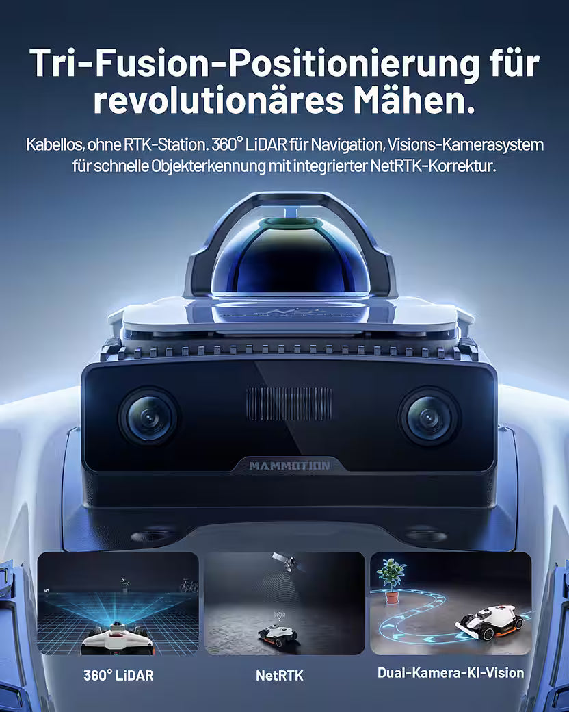 MAMMOTION LUBA 3 AWD 3000 mit Garage – Mähroboter ohne Begrenzungskabel