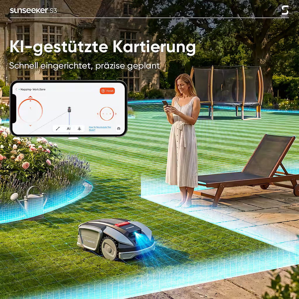 SUNSEEKER S3 – Intelligenter Mähroboter ohne Begrenzungskabel