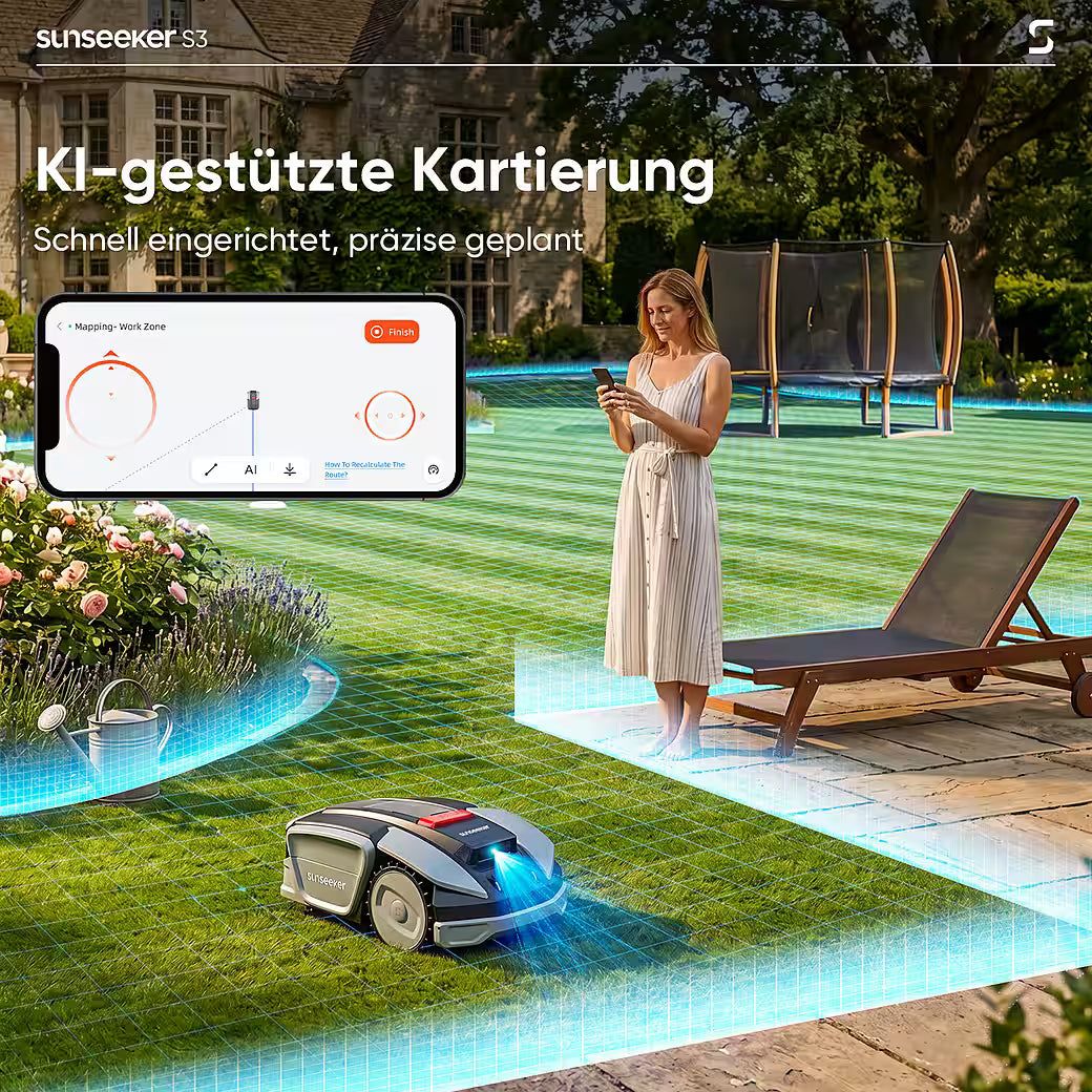SUNSEEKER S3 – Intelligenter Mähroboter ohne Begrenzungskabel