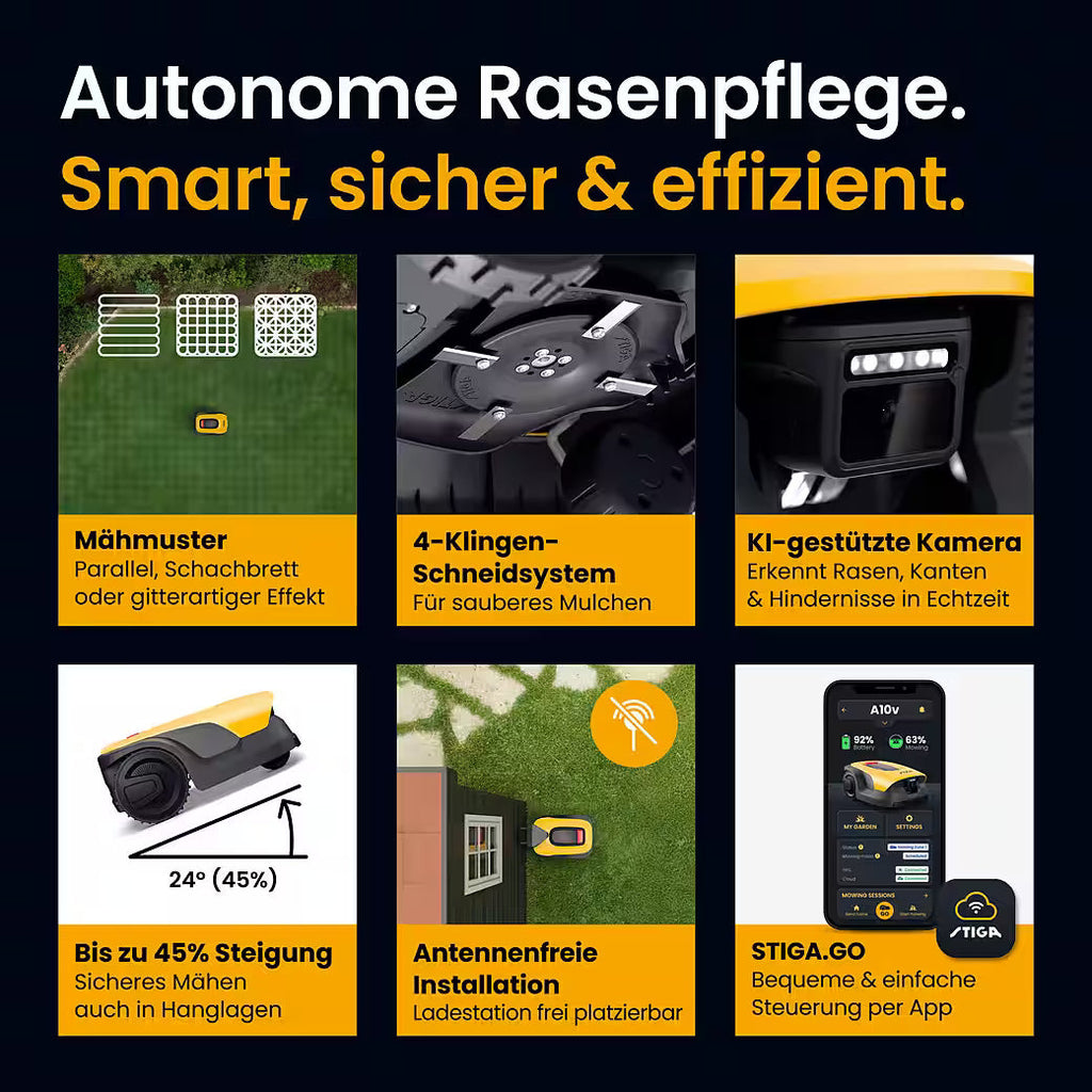 STIGA A 10v Rasenmähroboter – Kabellos, intelligent und präzise