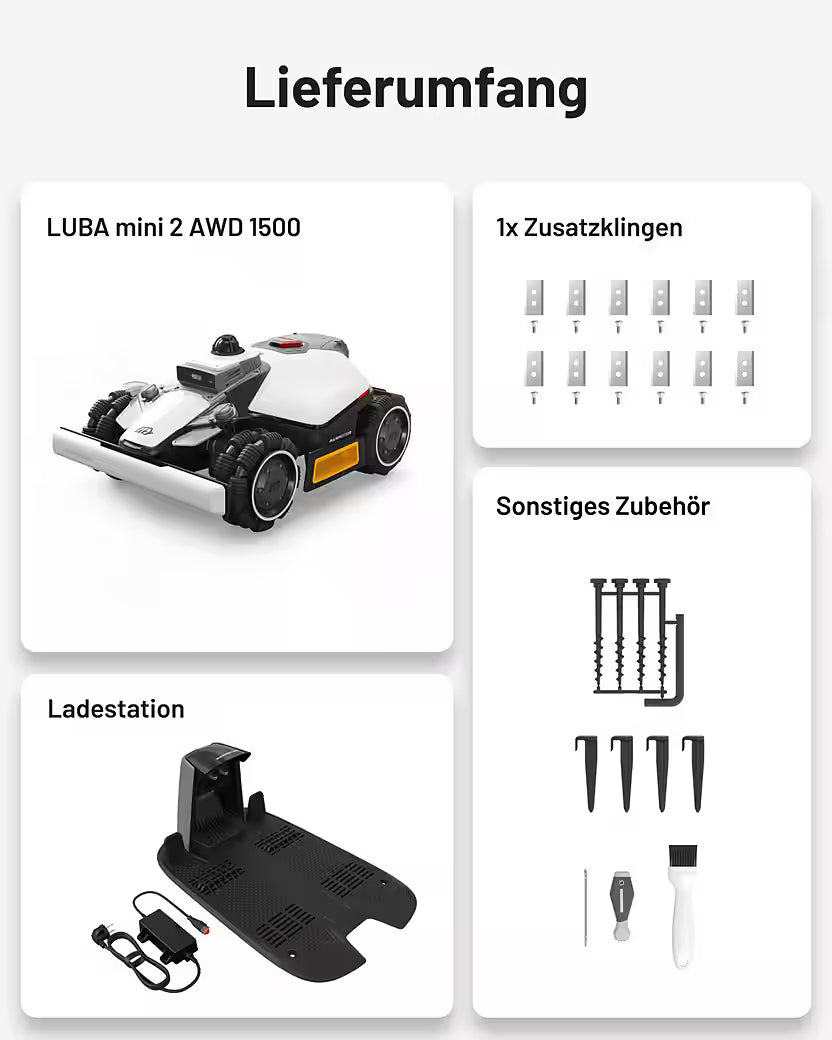 MAMMOTION LUBA Mini 2 AWD 1500 – Mähroboter ohne Begrenzungsdraht