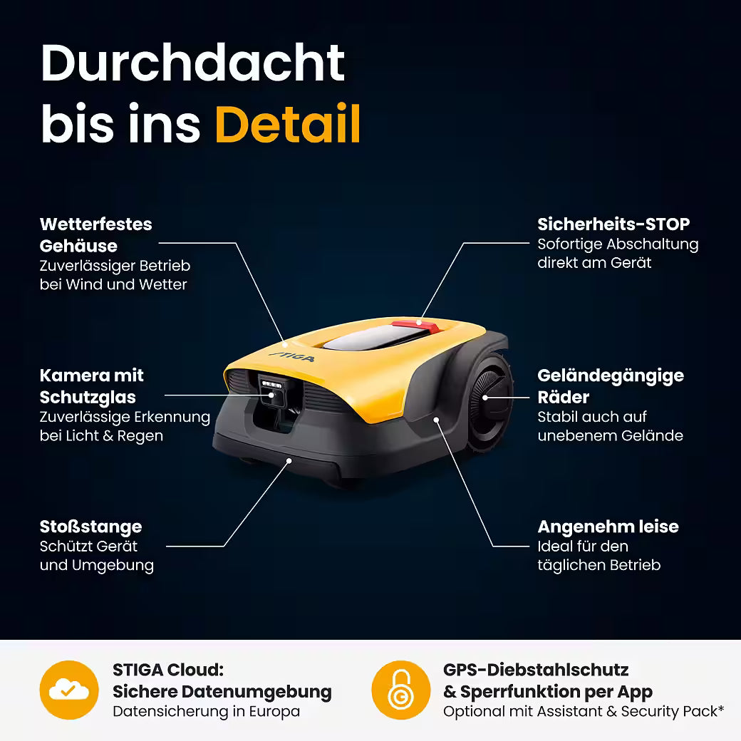 STIGA A 10v – Kabelloser Mähroboter für bis zu 1.000 m²