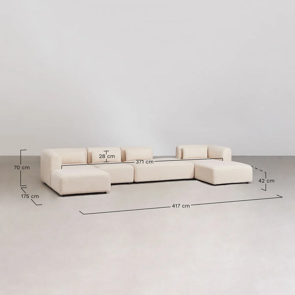 Fogler 4-Piece Modular Sofa with Chaise and Ottoman