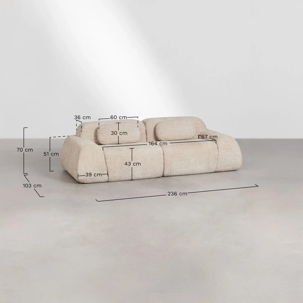 Merida 2-Piece Modular Chenille Sofa