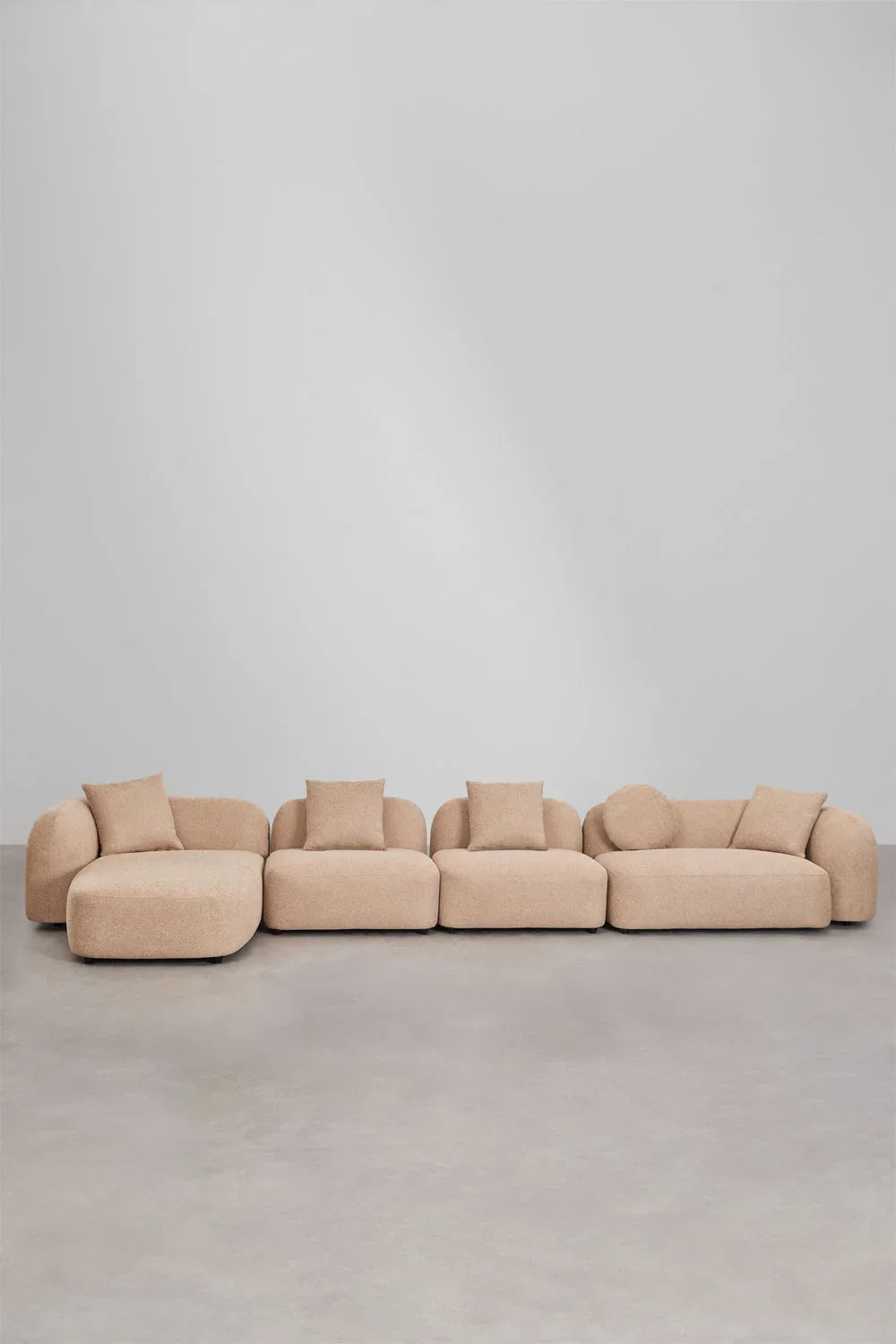 Coco 4-Piece Modular Chenille Sofa with Left Chaise