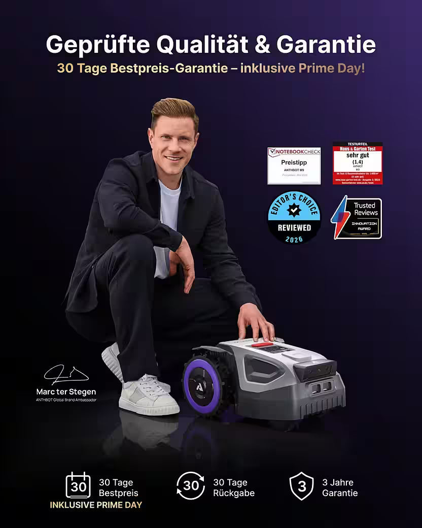 ANTHBOT M9 – Rasenmähroboter ohne Begrenzungskabel