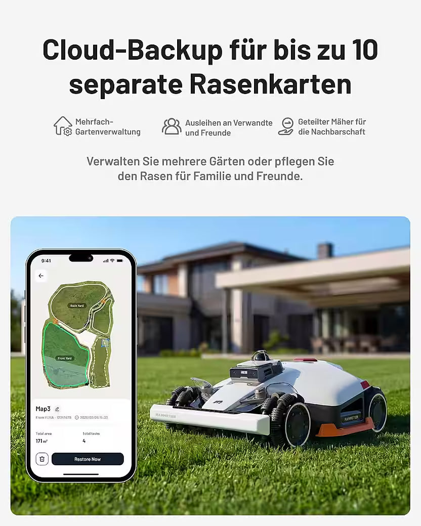 MAMMOTION LUBA 3 AWD 3000 mit Garage – Mähroboter ohne Begrenzungskabel