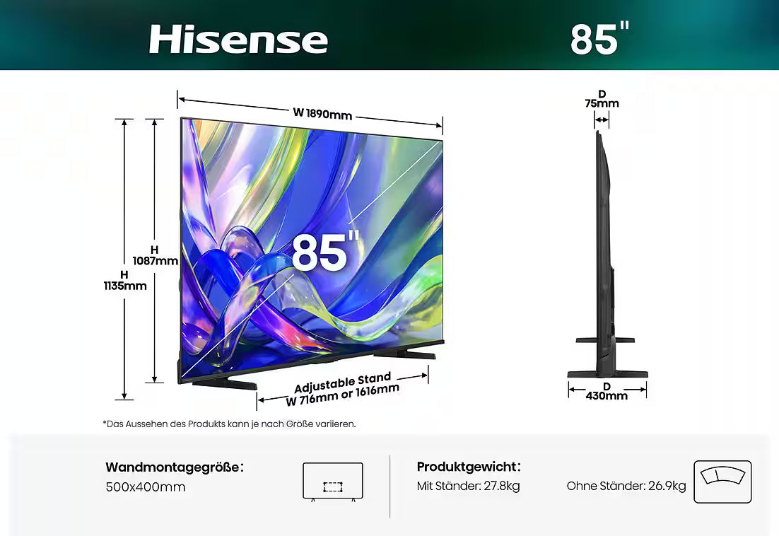 HISENSE 85E7S QLED-Fernseher