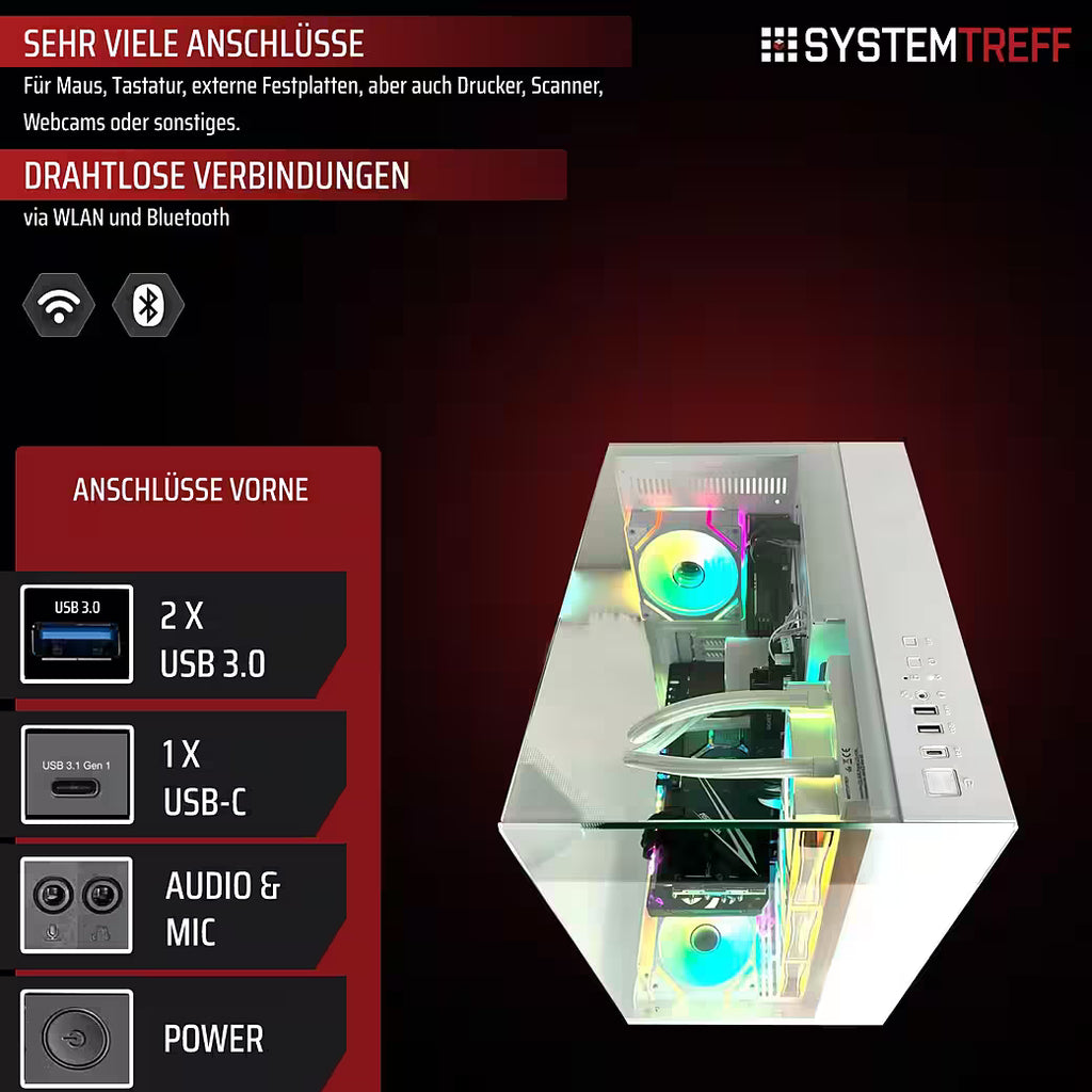 SYSTEMTREFF AMD Ryzen 7 7800X3D Gaming PC with NVIDIA GeForce RTX 5070 12GB