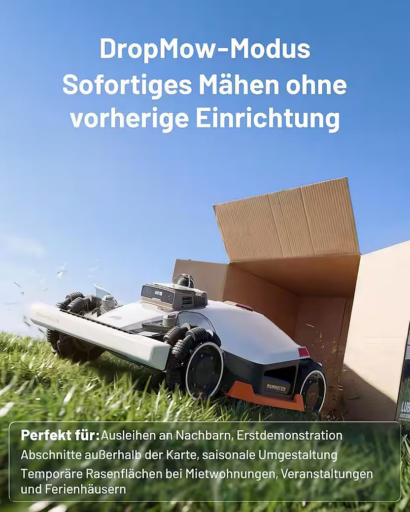 MAMMOTION LUBA 3 AWD 3000 mit Garage – Mähroboter ohne Begrenzungskabel