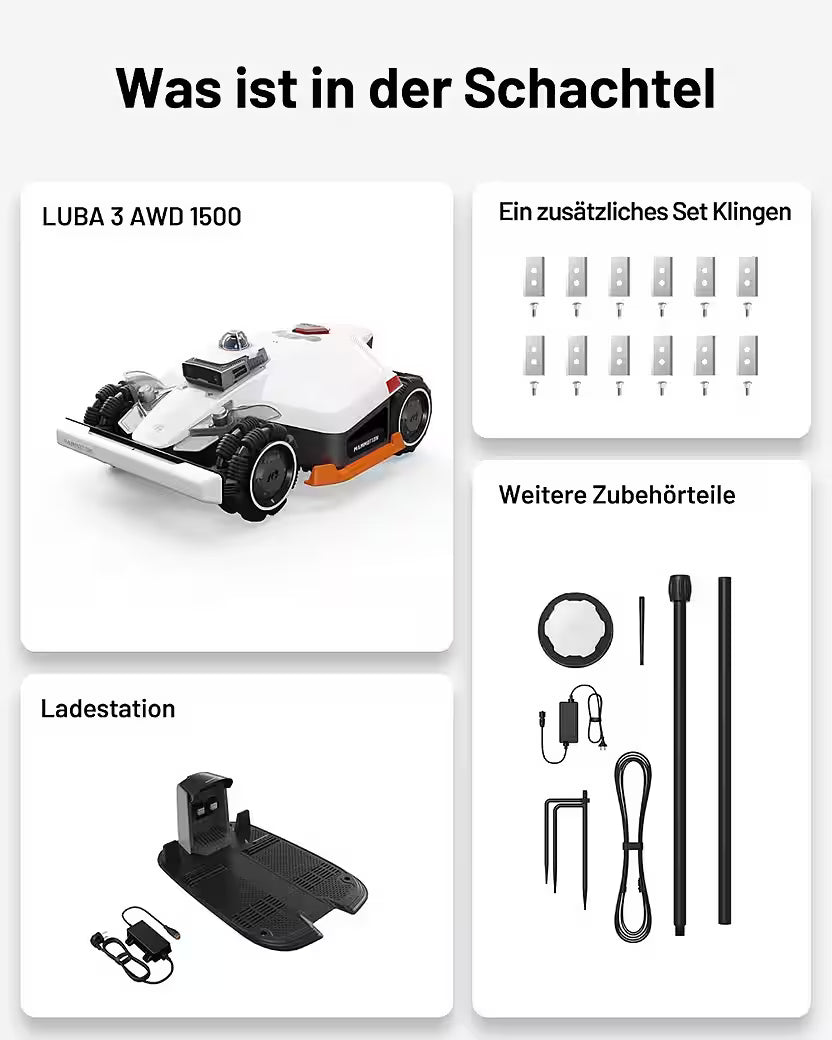 MAMMOTION  Rasenmähroboter LUBA 3 AWD 3000 mit Garage