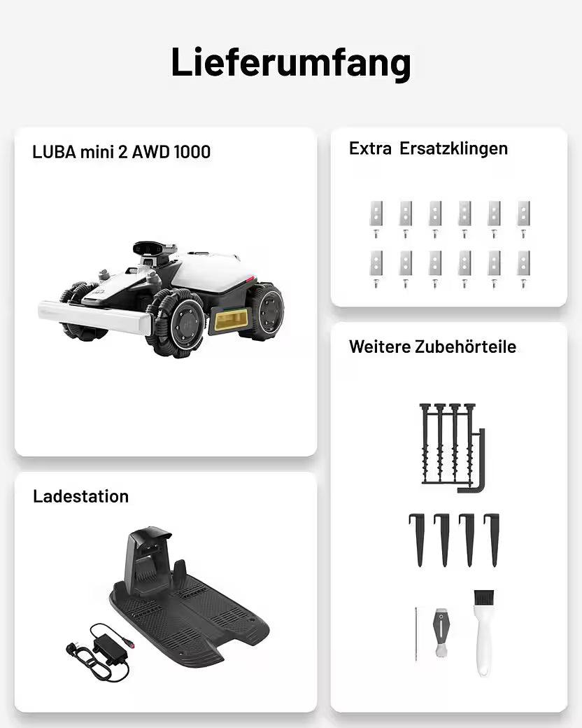 MAMMOTION LUBA Mini 2 AWD 1000 – Mähroboter ohne Begrenzungskabel