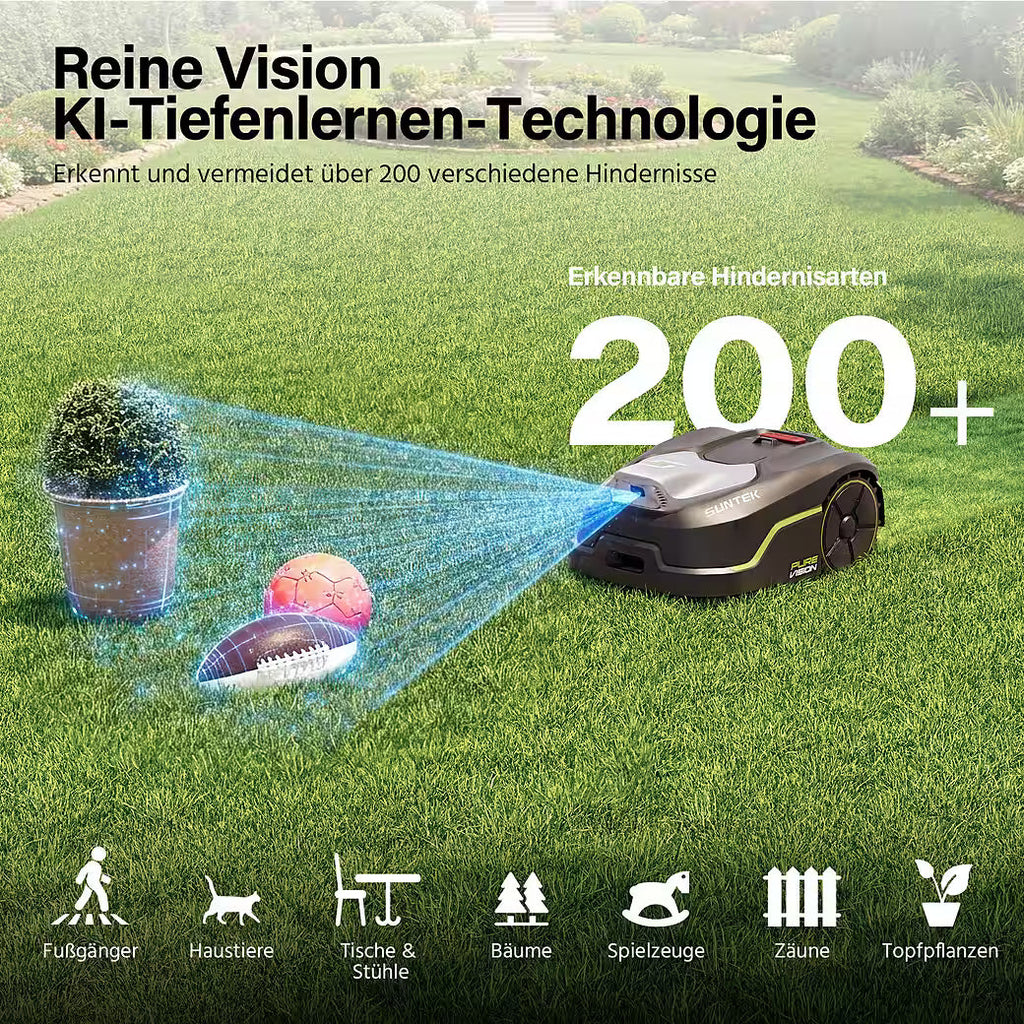 SUNTEK Pure Vision – Mähroboter ohne Begrenzungskabel