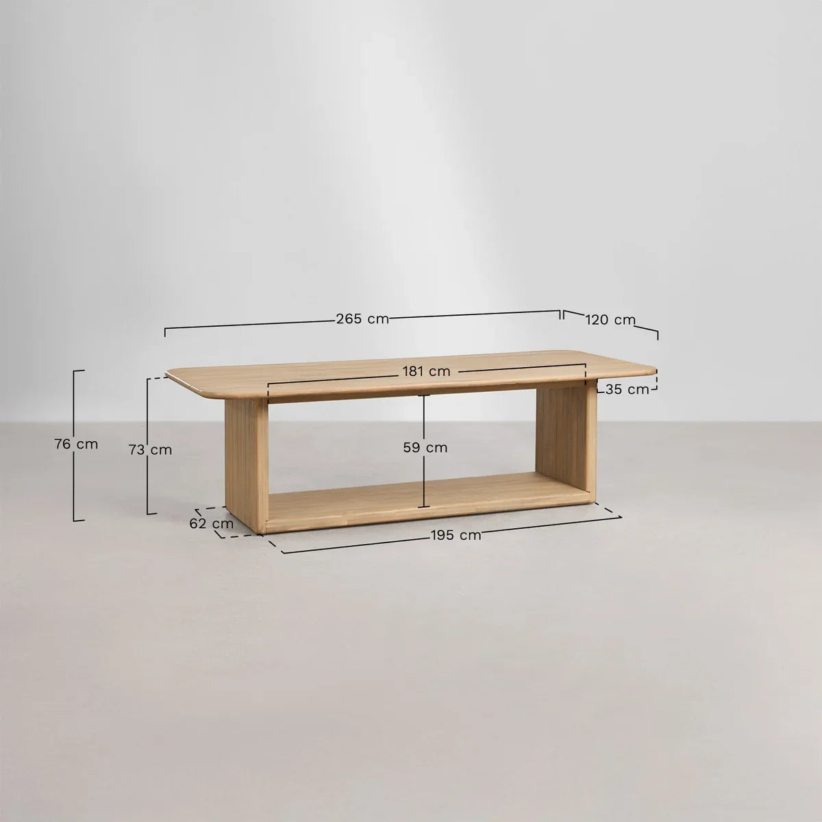 Siena Rectangular Garden Table 265x120 cm in Acacia Wood